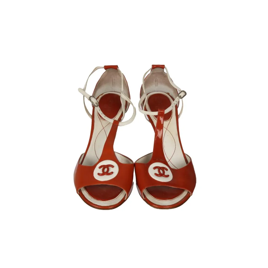 Chanel Orange Logo Heels