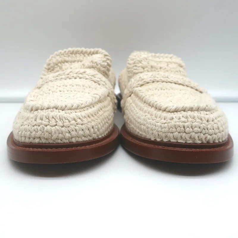 Chloe Kalya Crochet Loafers Ivory Size 38 Slip-On Flats NEW