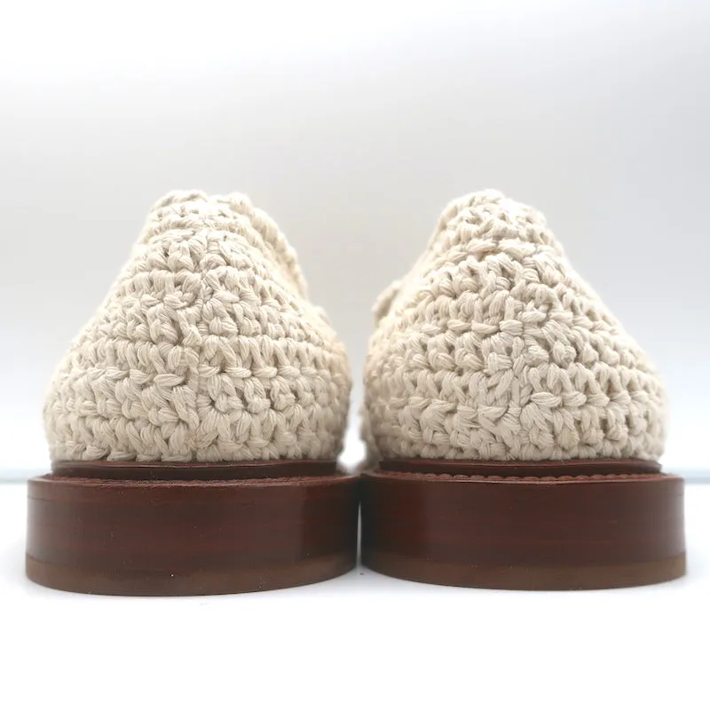 Chloe Kalya Crochet Loafers Ivory Size 38 Slip-On Flats NEW