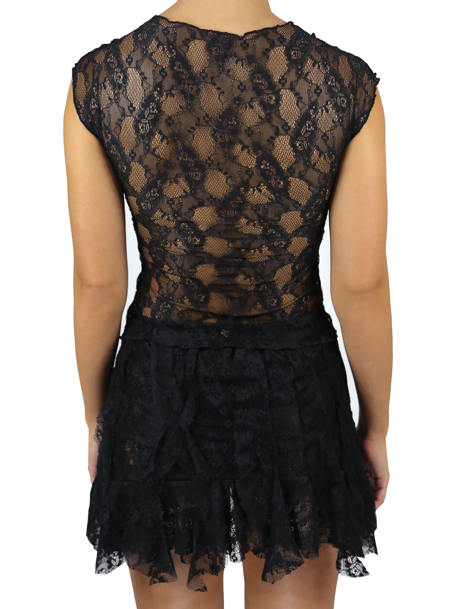 Chérie Asymmetrical Mini Skirt │ Black Lace
