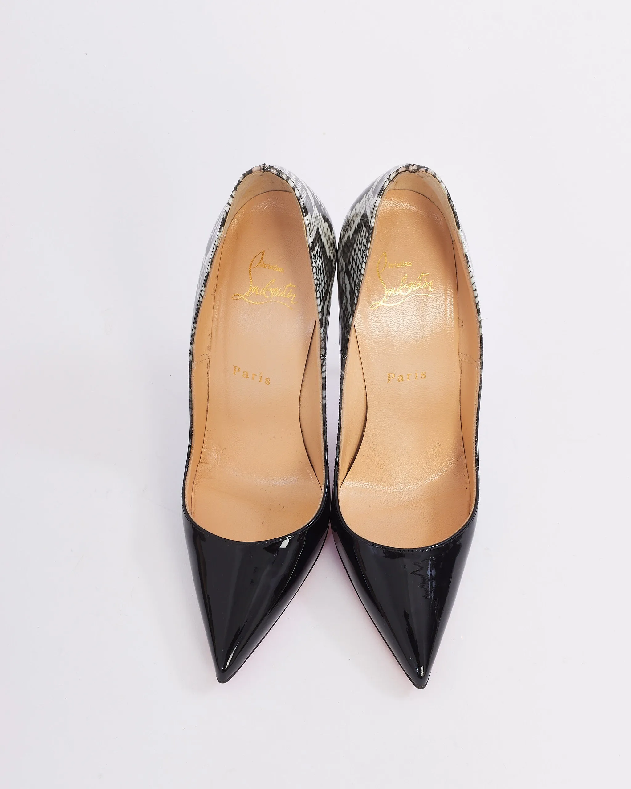 Christian Louboutin Black Patent Degrade Python So Kate 120mm Heels - 37