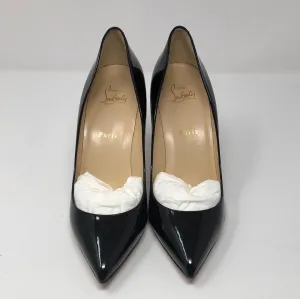Christian Louboutin Black Patent Leather Pointed Toe 85 Heel