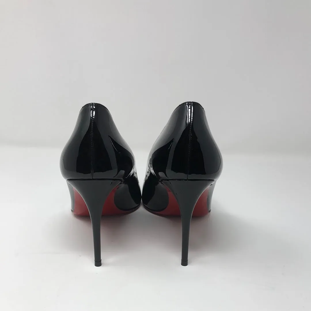 Christian Louboutin Black Patent Leather Pointed Toe 85 Heel