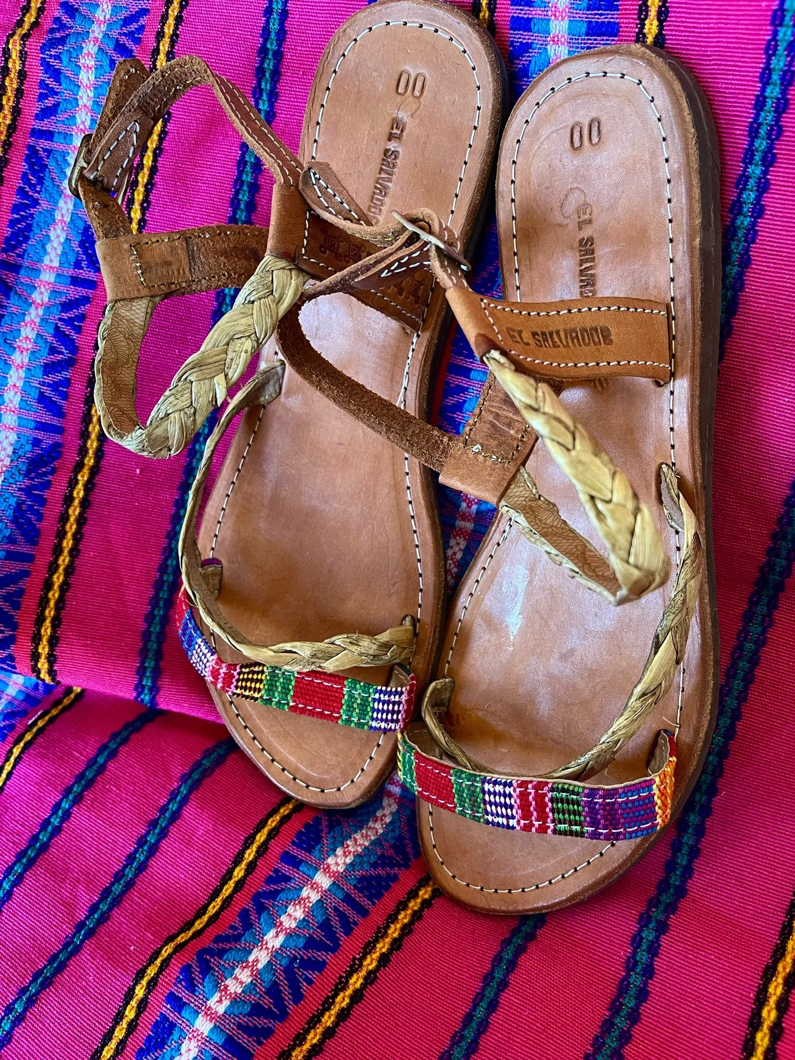 Colorful Genuine Leather and Thin Yute Sandal- Sandalias Multi Jute Colores de Cuero