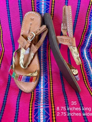 Colorful Genuine Leather and Thin Yute Sandal- Sandalias Multi Jute Colores de Cuero