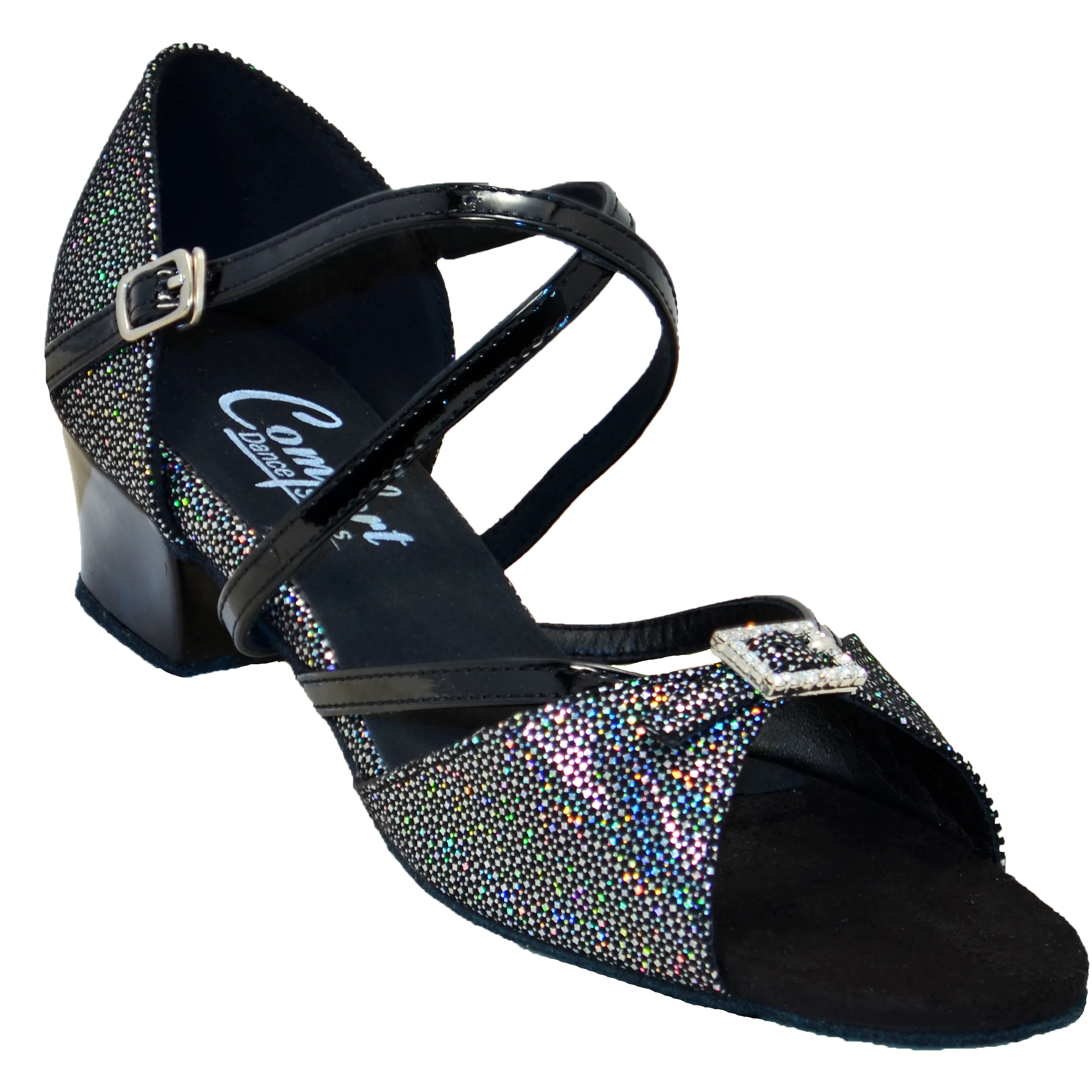 Comfort Single Buckle - Black Dot / Black Patent