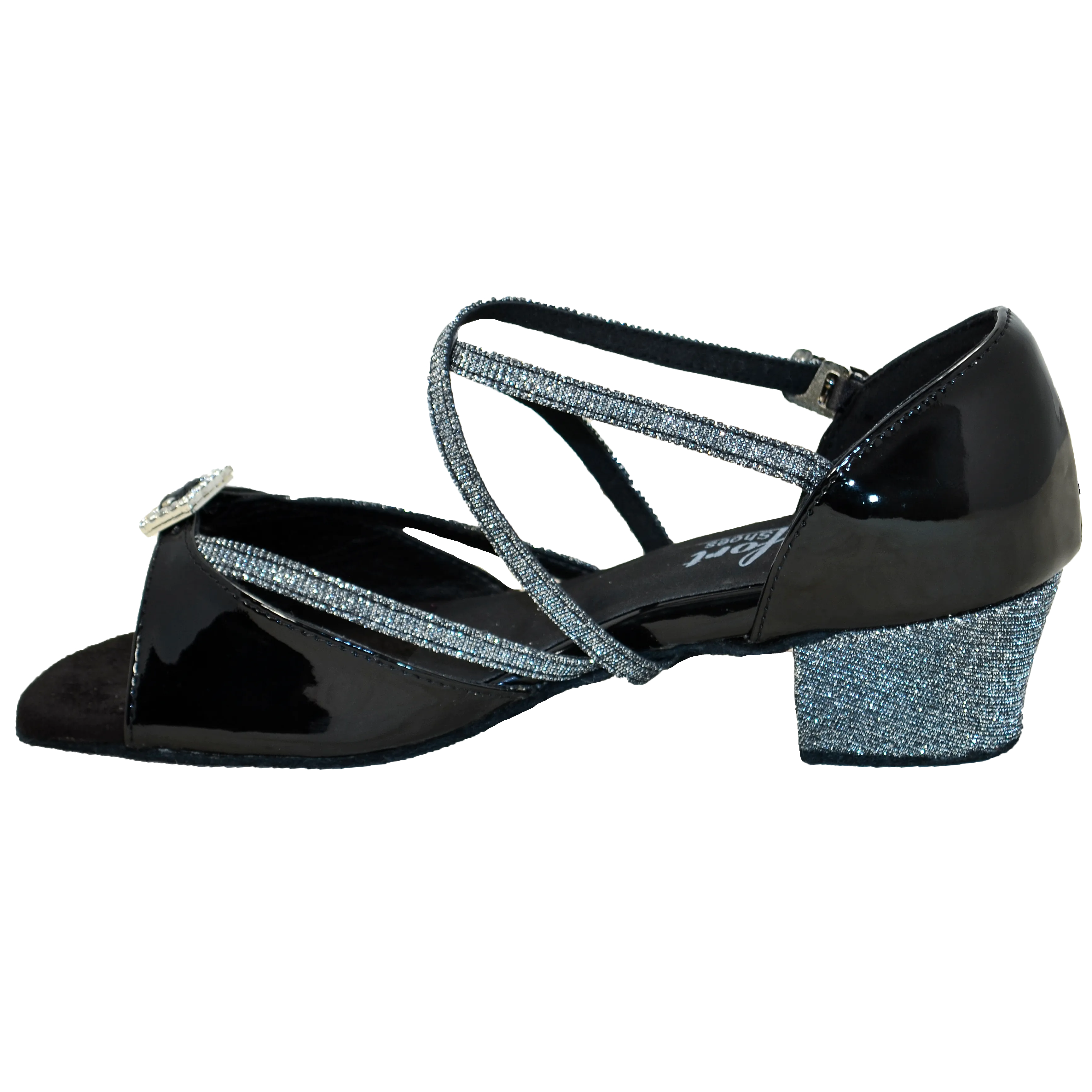 Comfort Single Buckle - Black Patent / Graphite