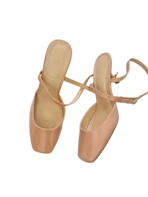 Coquette pink ballerina heels shoes