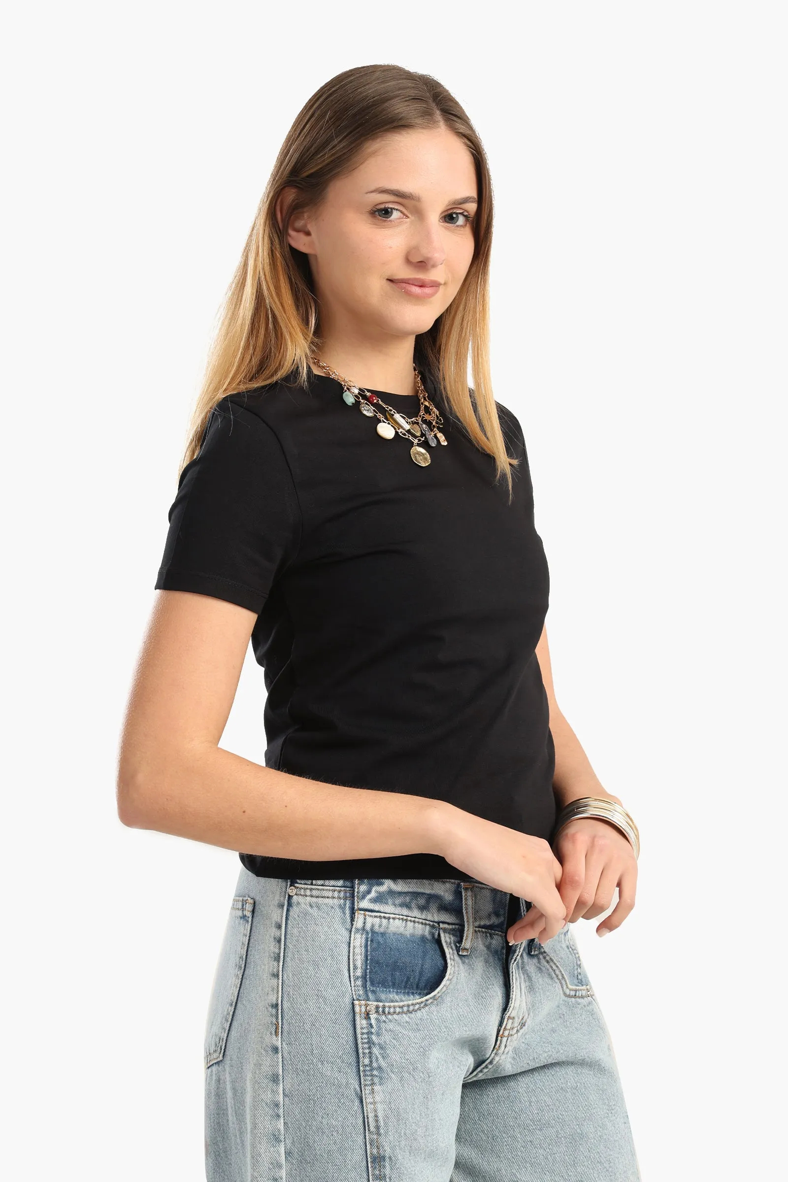 Cotton Basic Slip On T-Shirt