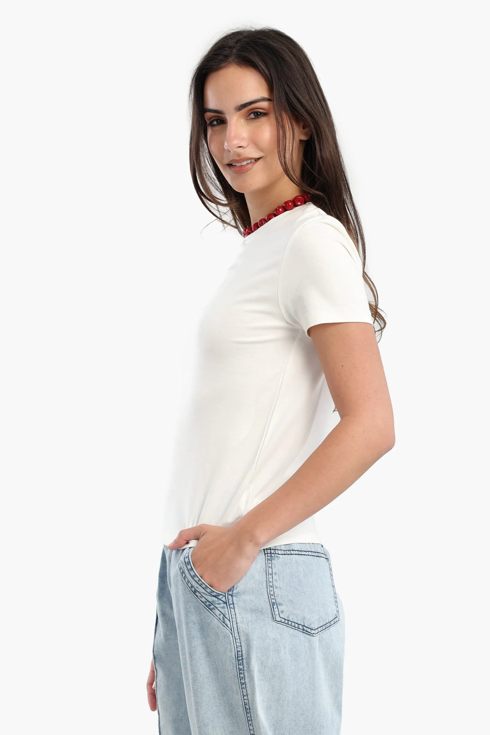 Cotton Basic Slip On T-Shirt