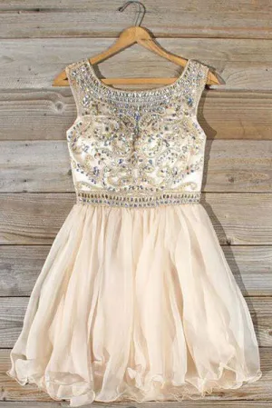 Cute Chiffon A Line Sleeveless Homecoming Dress With Beading,Short Prom Dresses OK338
