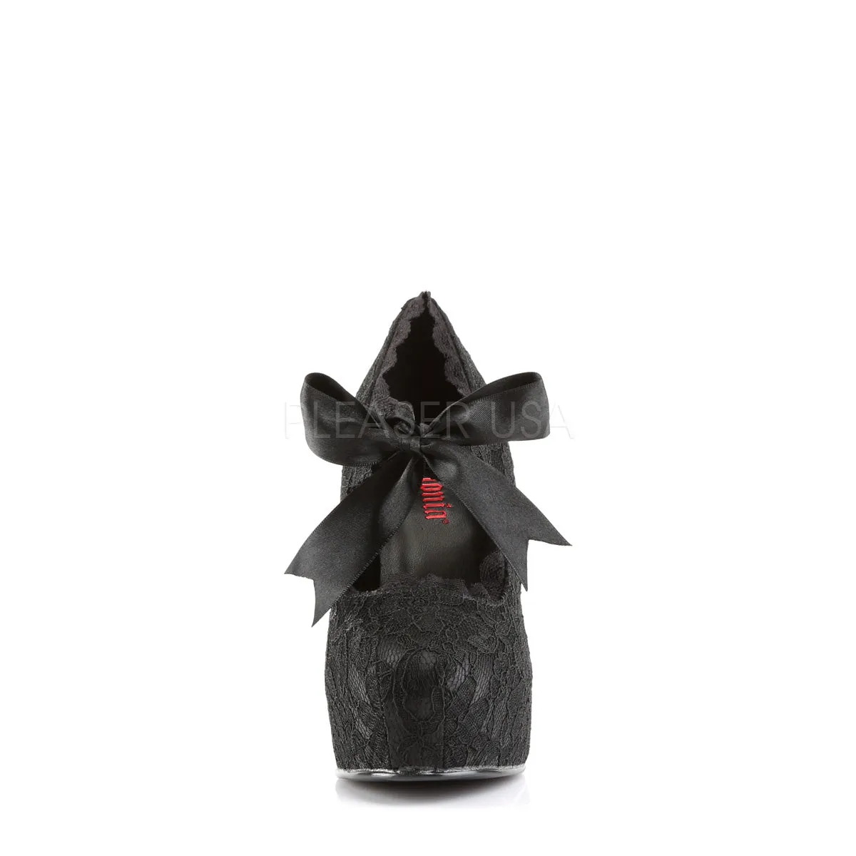 DEMON-11  Black Satin-Black Lace
