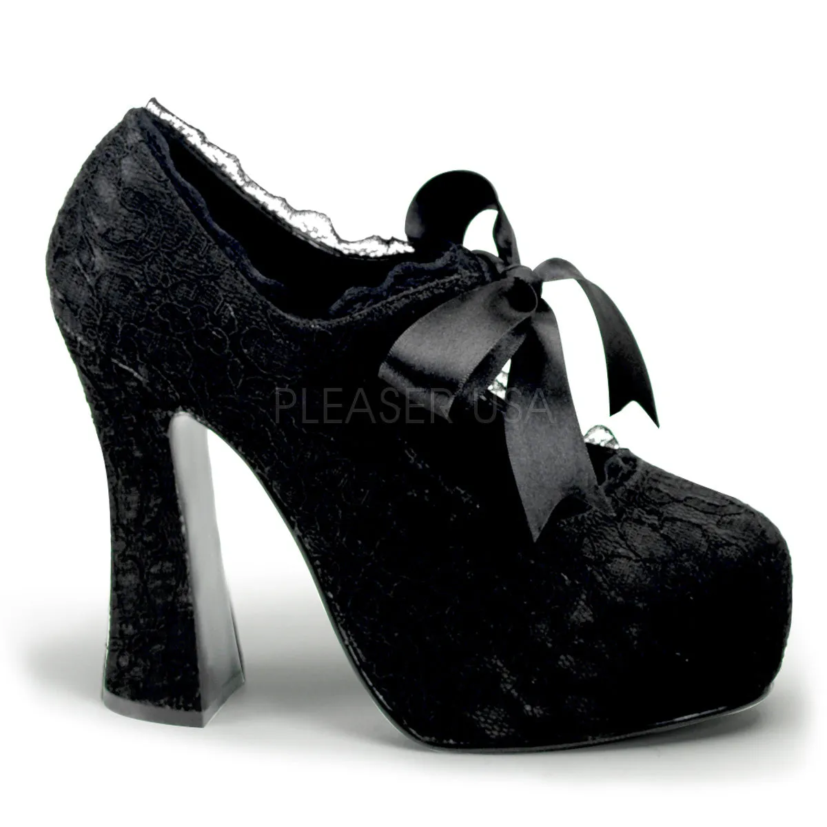 DEMON-11  Black Satin-Black Lace