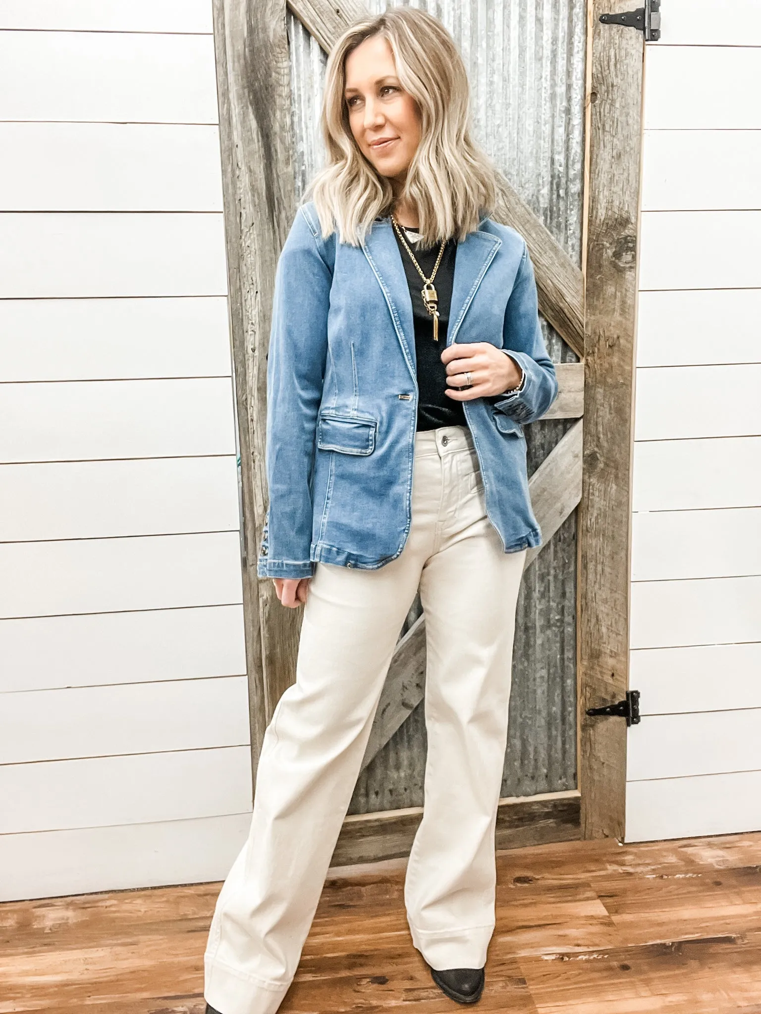 Denim Sculpted Blazer