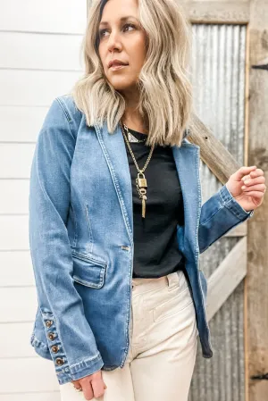 Denim Sculpted Blazer