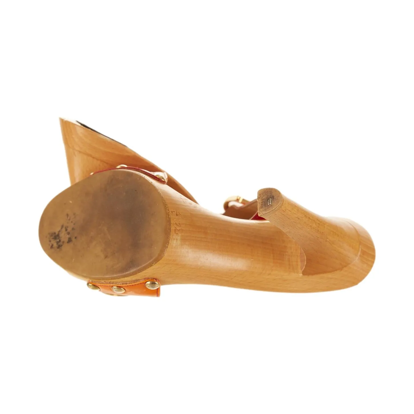 Dior Orange Ombre Wooden Logo Heels
