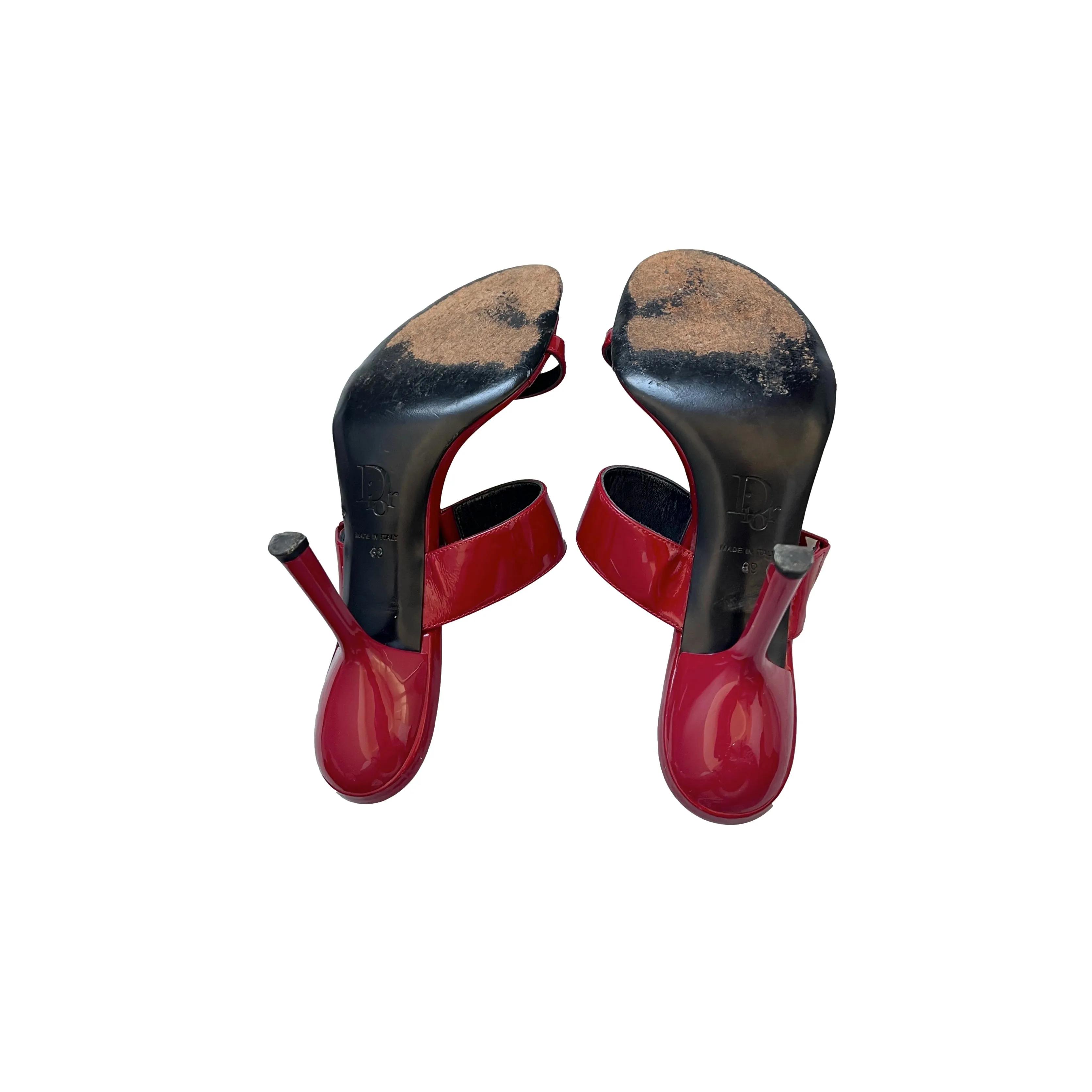 Dior Red Patent Strap Heels