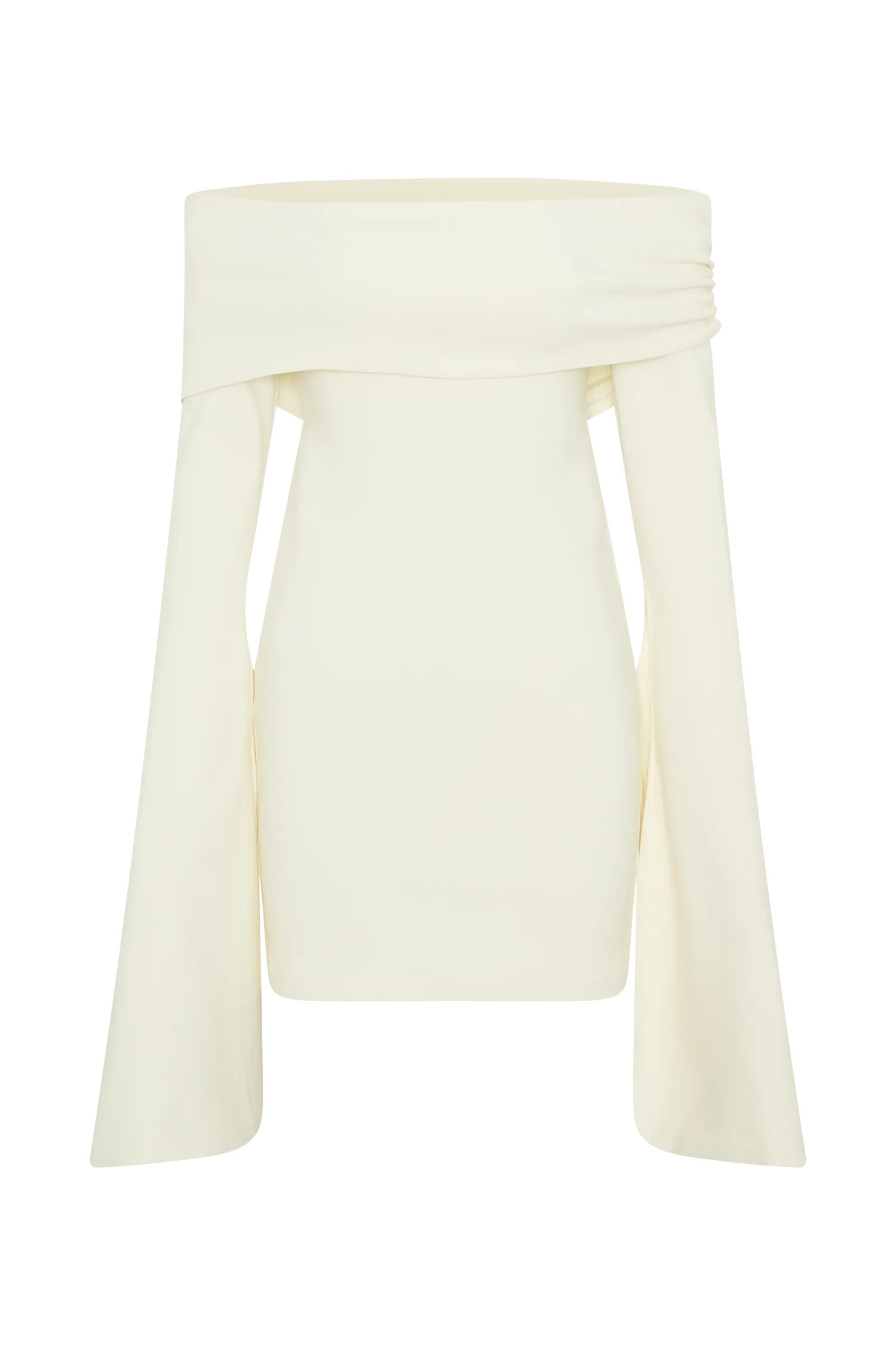 Dominique Off Shoulder Long Sleeve Mini Dress - Ivory