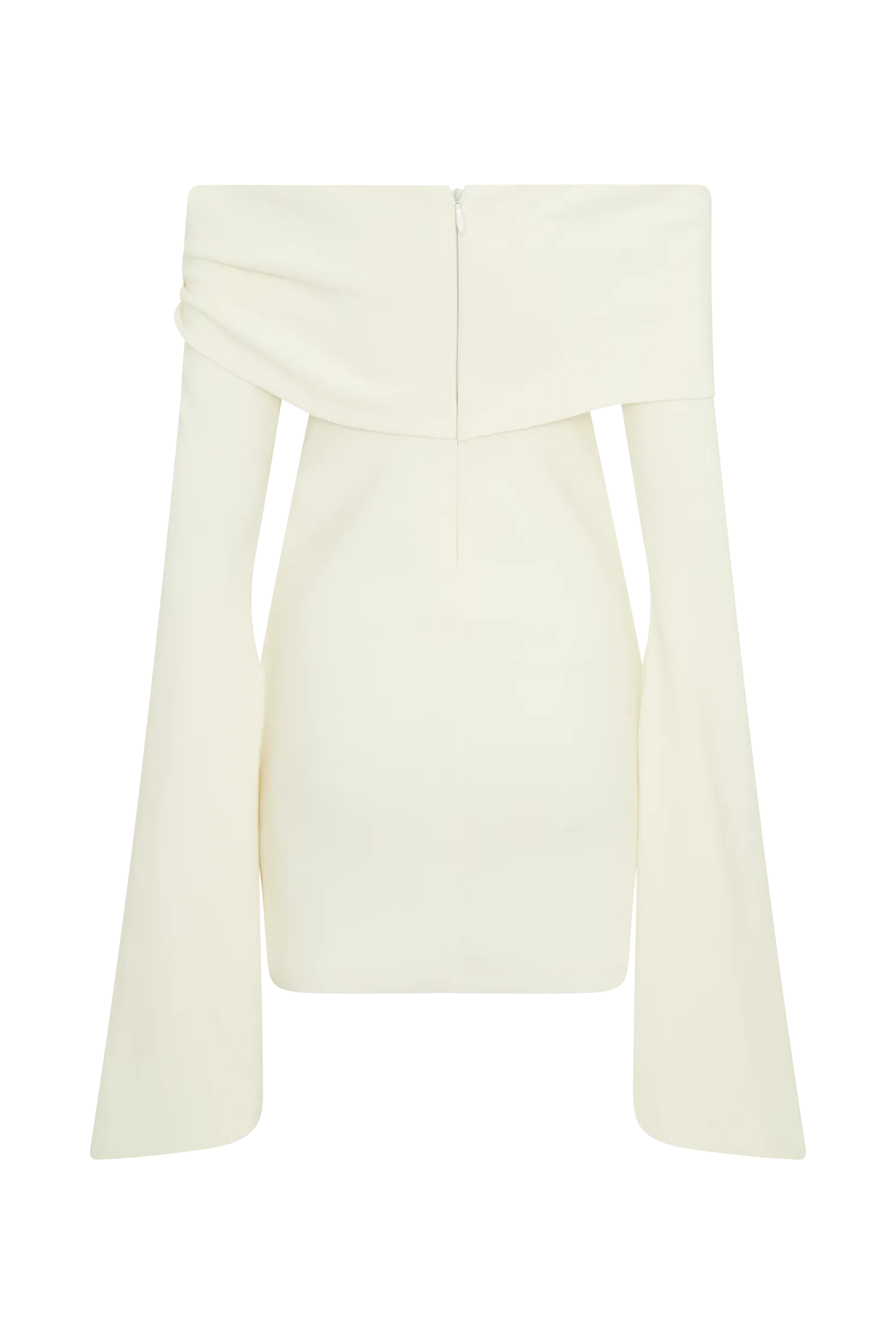 Dominique Off Shoulder Long Sleeve Mini Dress - Ivory