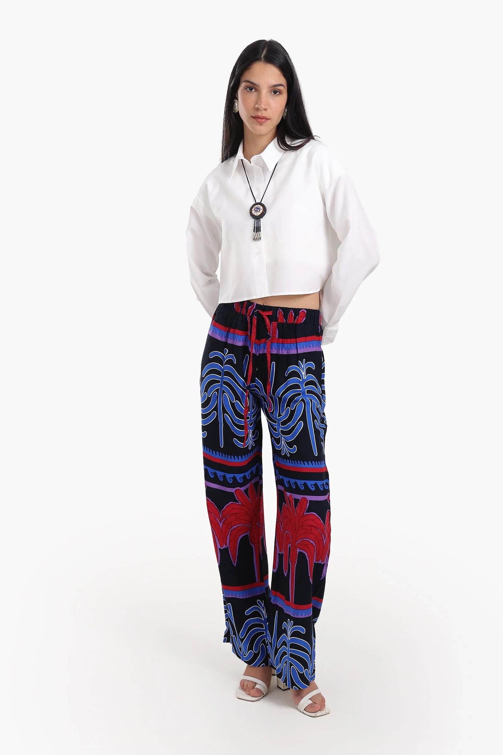 Dropped Shoulder Cropped Shirt