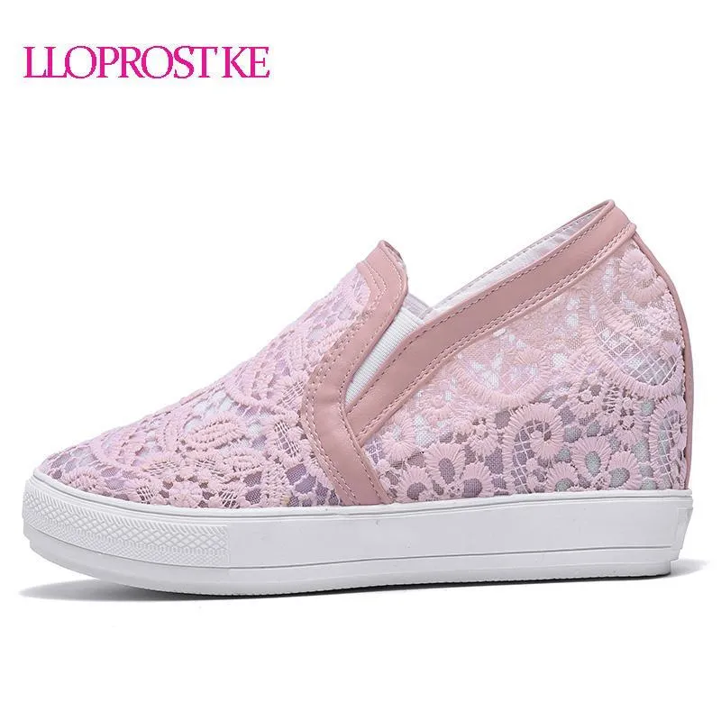 Elegant Loafers Shoes Women Casual Lace Round toe Shoes