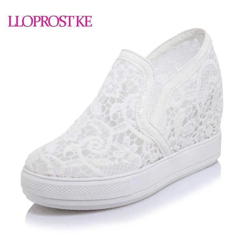Elegant Loafers Shoes Women Casual Lace Round toe Shoes