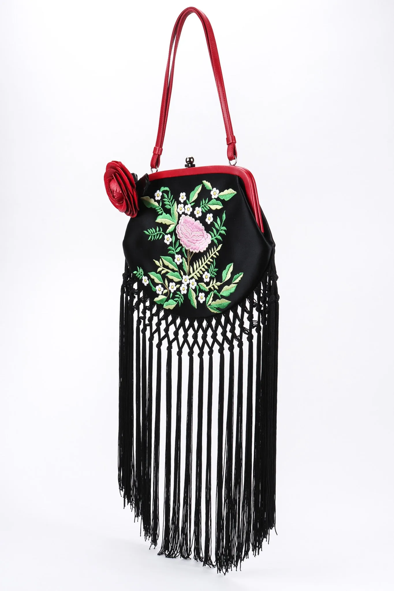 Embroidered Piano Shawl Frame Bag