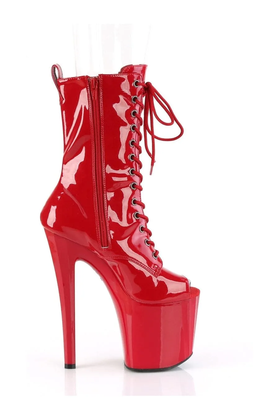 ENCHANT-1041 Red Patent Ankle Boot
