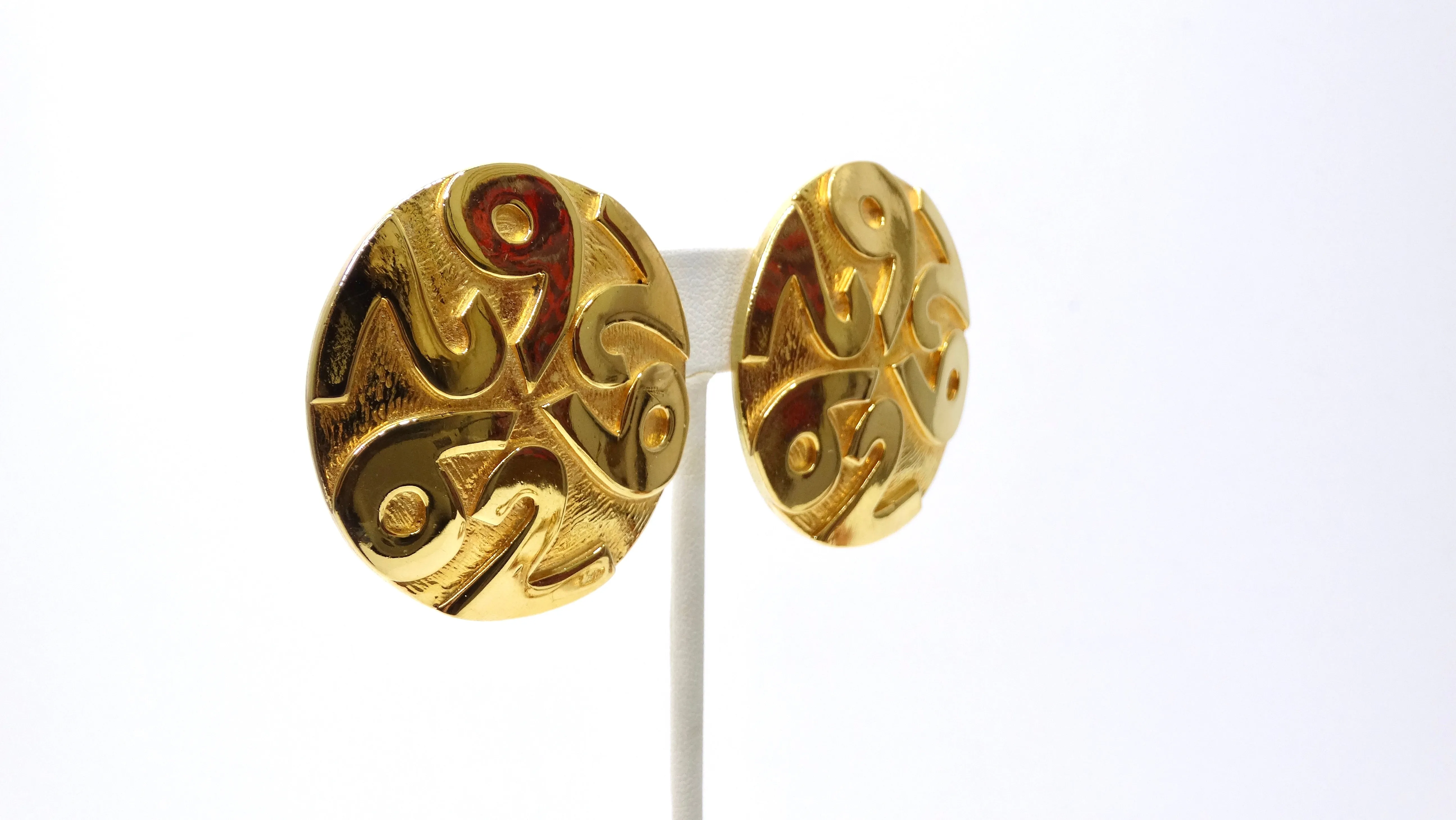 Escada Vintage Gold Clip-on Earrings