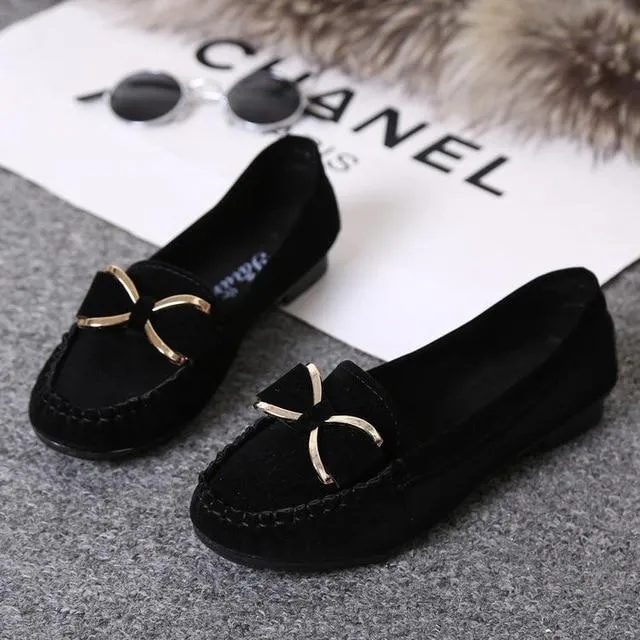 Fashion  Women Ballet Shoes Single Bow Flats Driving Shoes