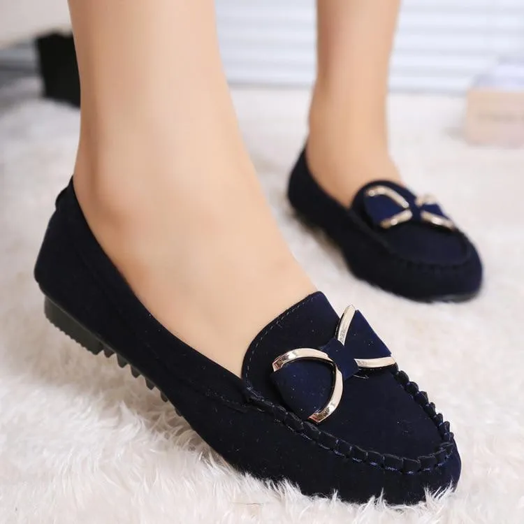 Fashion  Women Ballet Shoes Single Bow Flats Driving Shoes