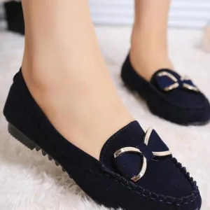 Fashion  Women Ballet Shoes Single Bow Flats Driving Shoes