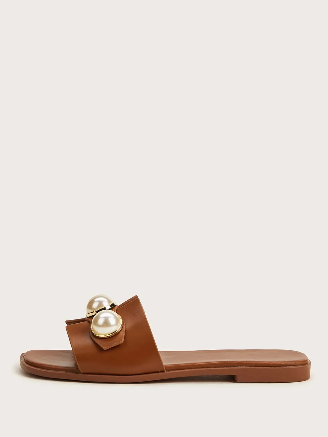 Faux Pearl Decor Sliders - Brown- FD ⚡