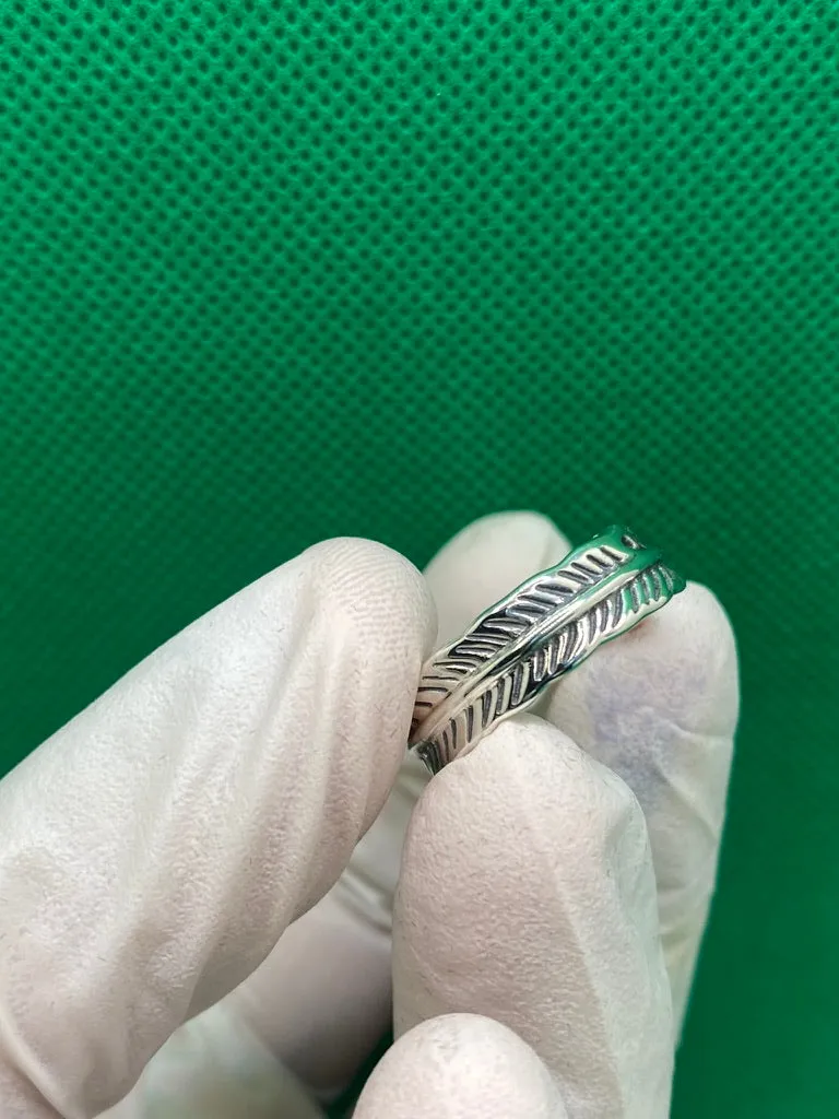 Feather Vintage Ring Unisex Jewelry