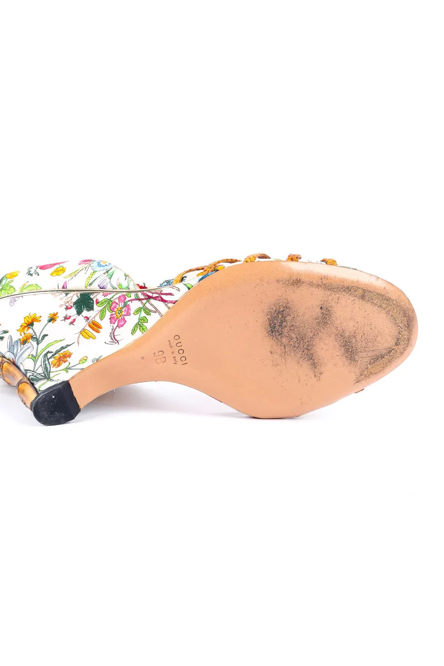 Floral Bamboo Wedge Sandal