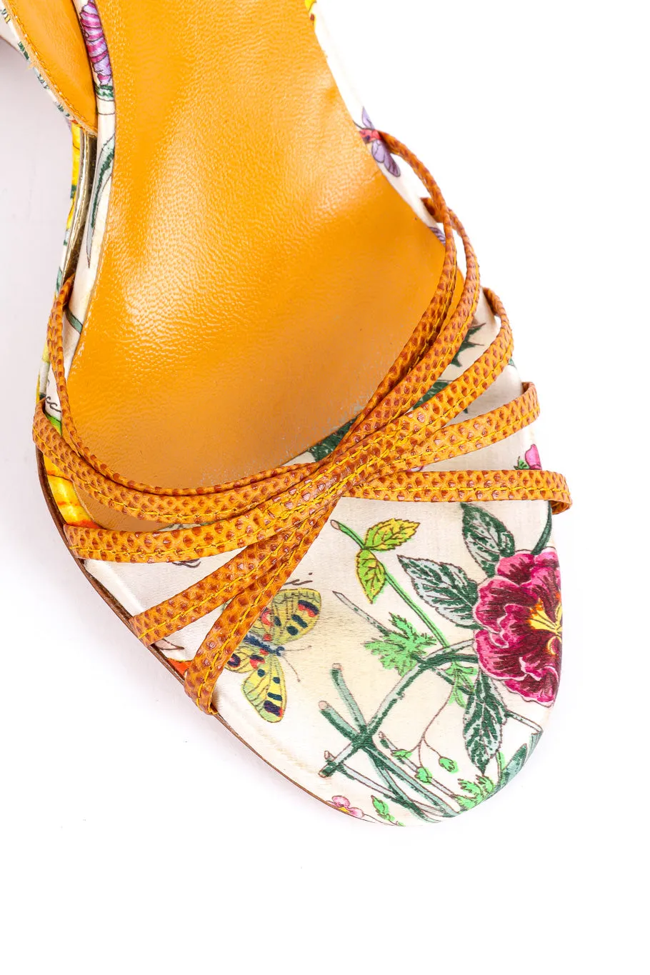 Floral Bamboo Wedge Sandal
