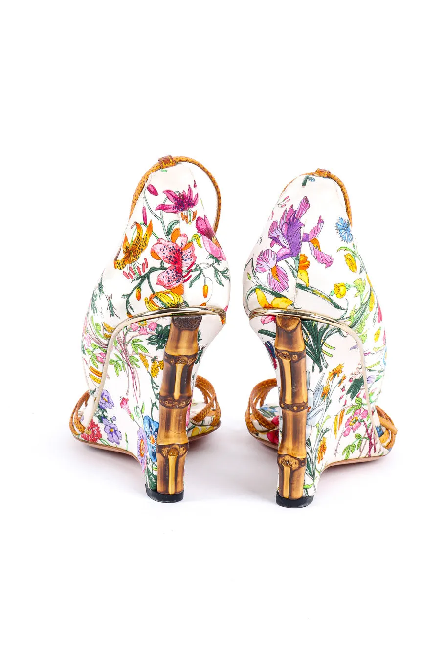 Floral Bamboo Wedge Sandal
