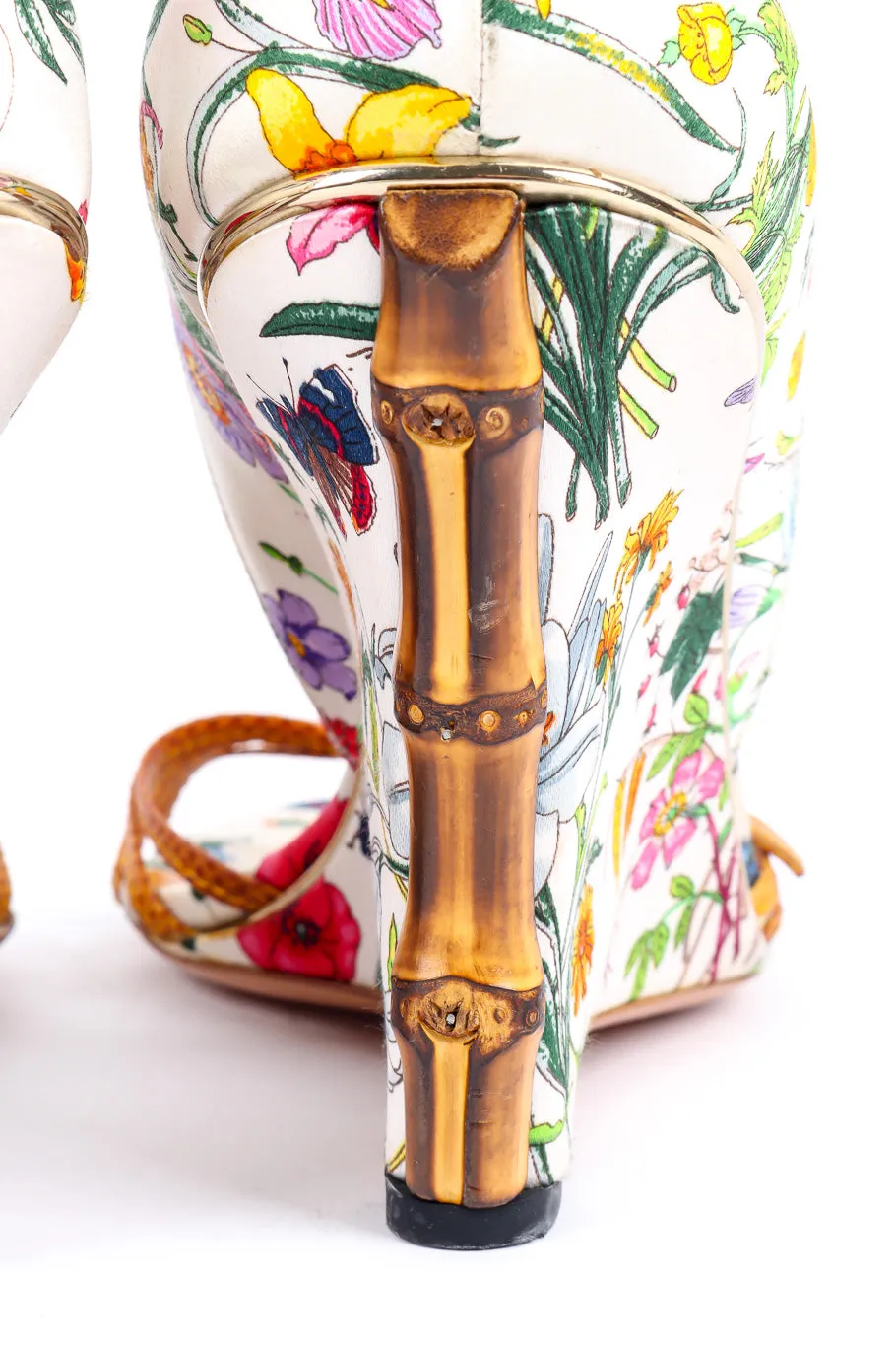 Floral Bamboo Wedge Sandal