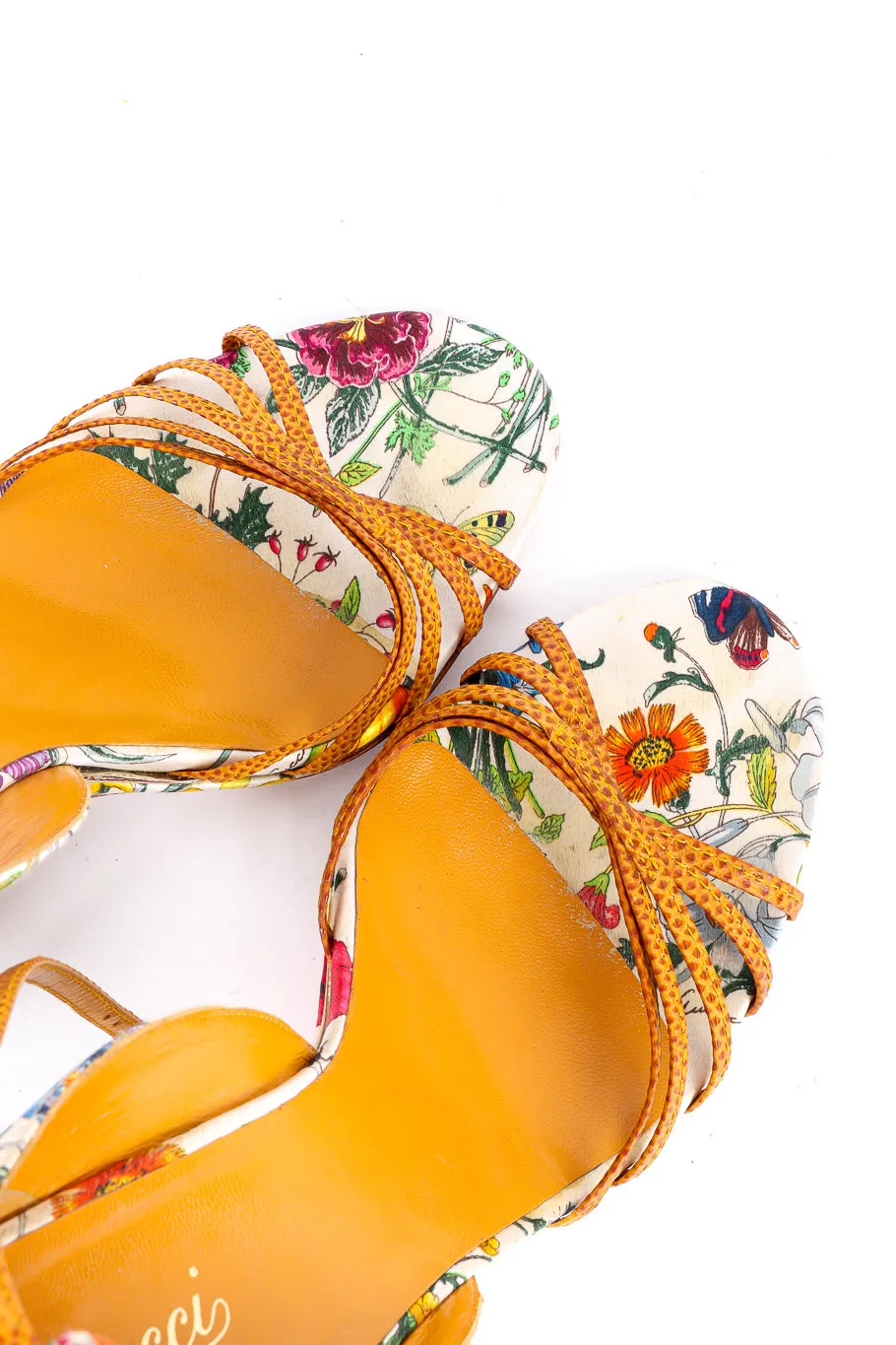 Floral Bamboo Wedge Sandal