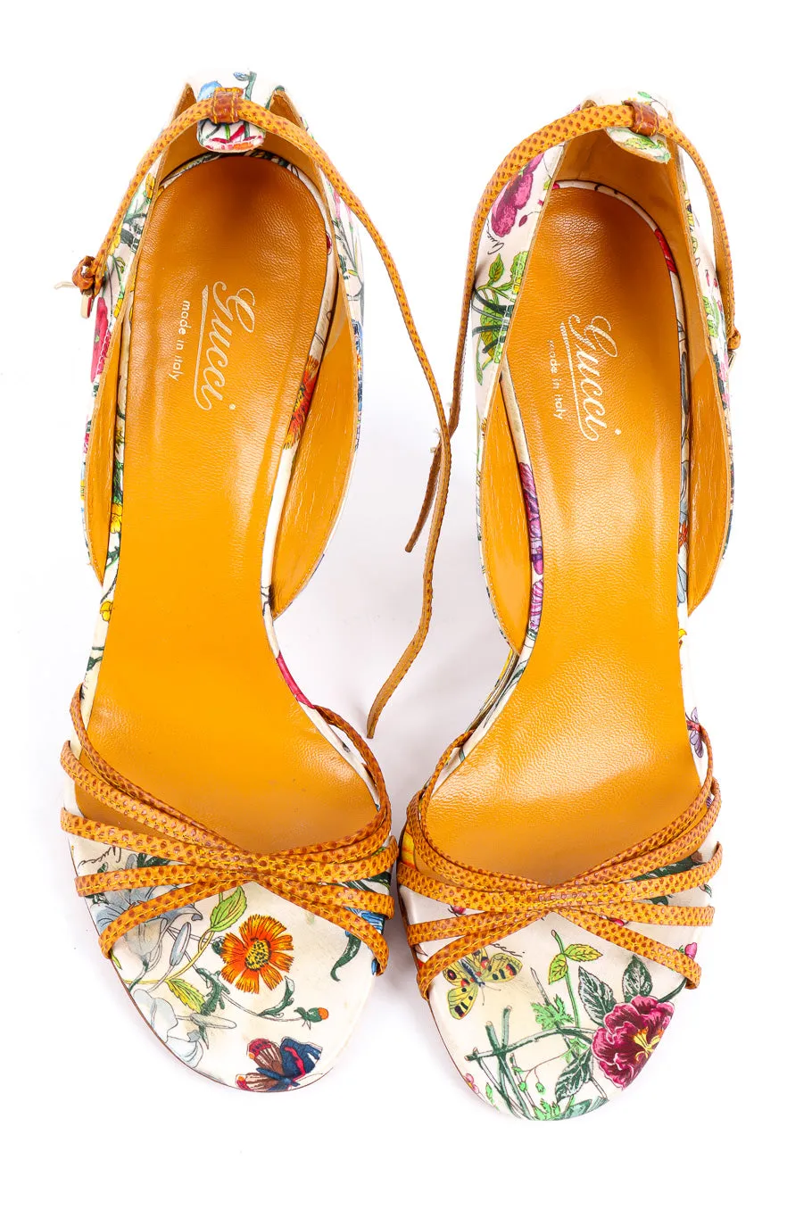 Floral Bamboo Wedge Sandal