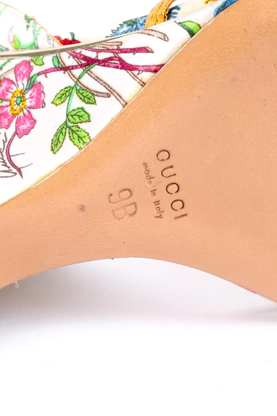 Floral Bamboo Wedge Sandal