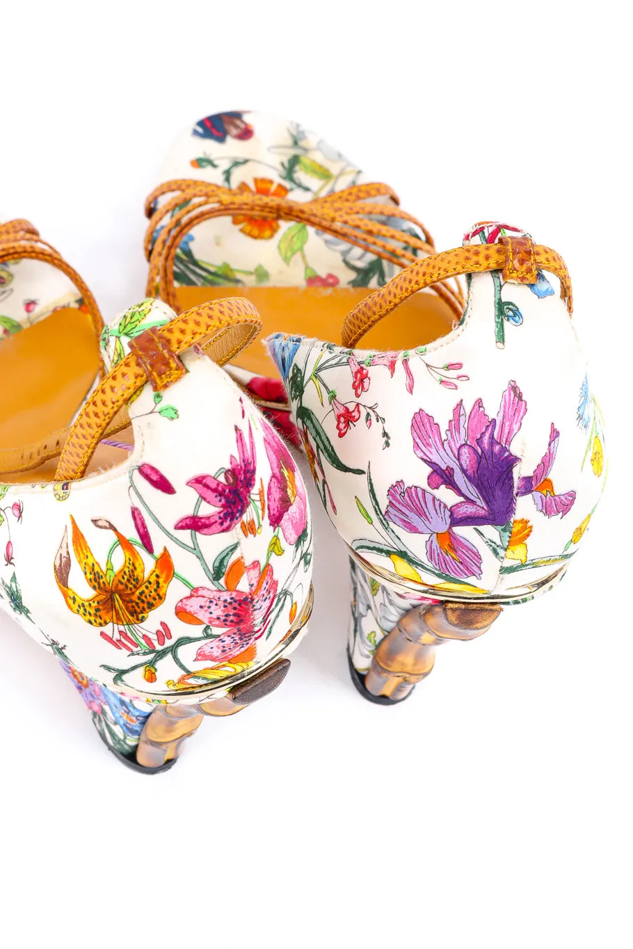 Floral Bamboo Wedge Sandal