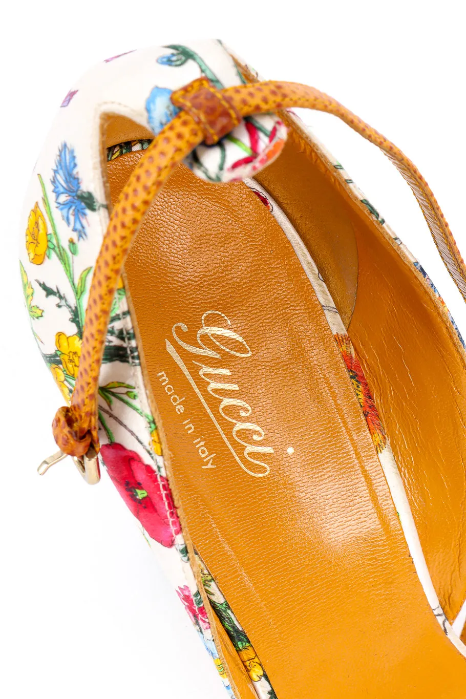 Floral Bamboo Wedge Sandal