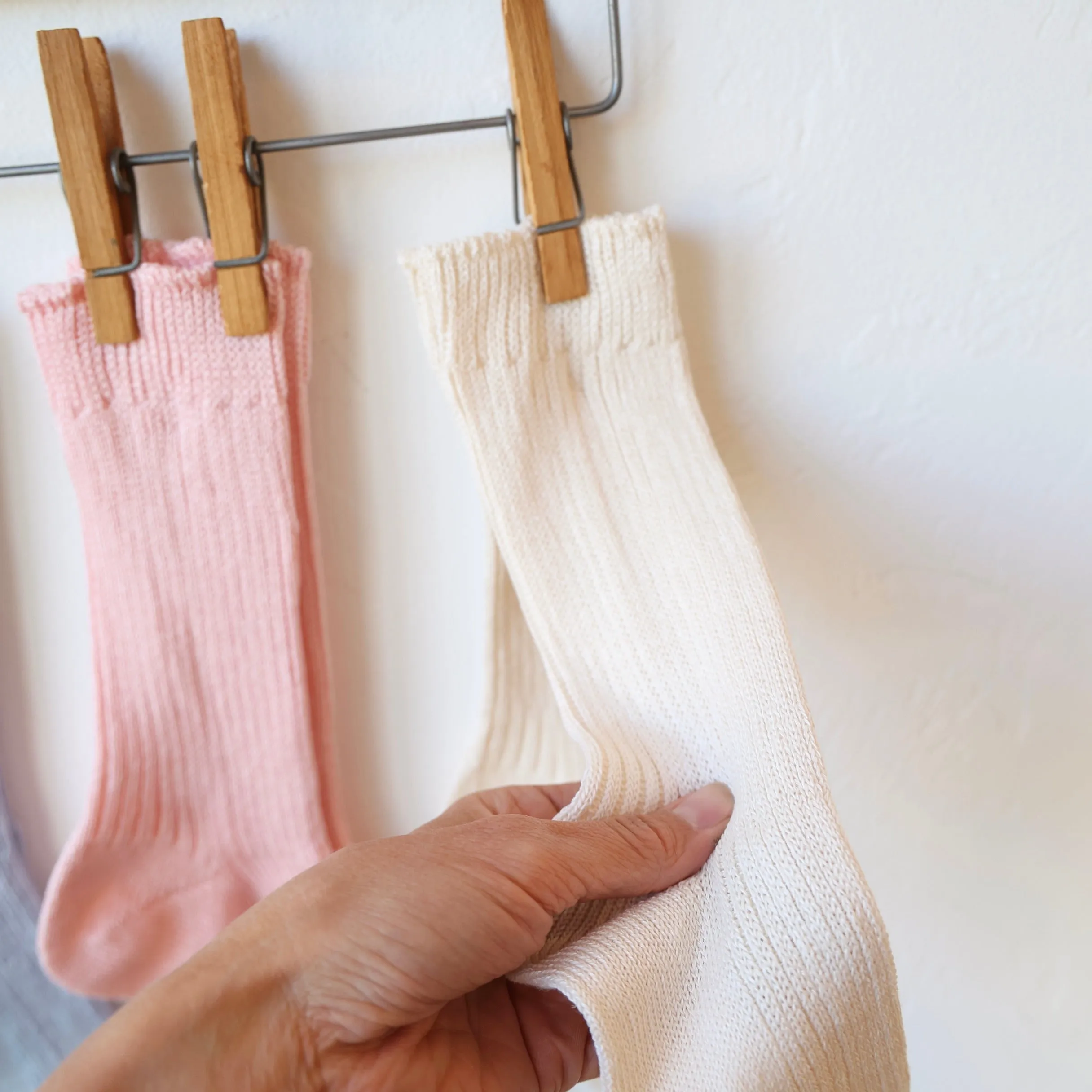 Fog Linen Rib Crew Socks - 3 colors