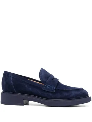 Gianvito Rossi round-toe suede loafers