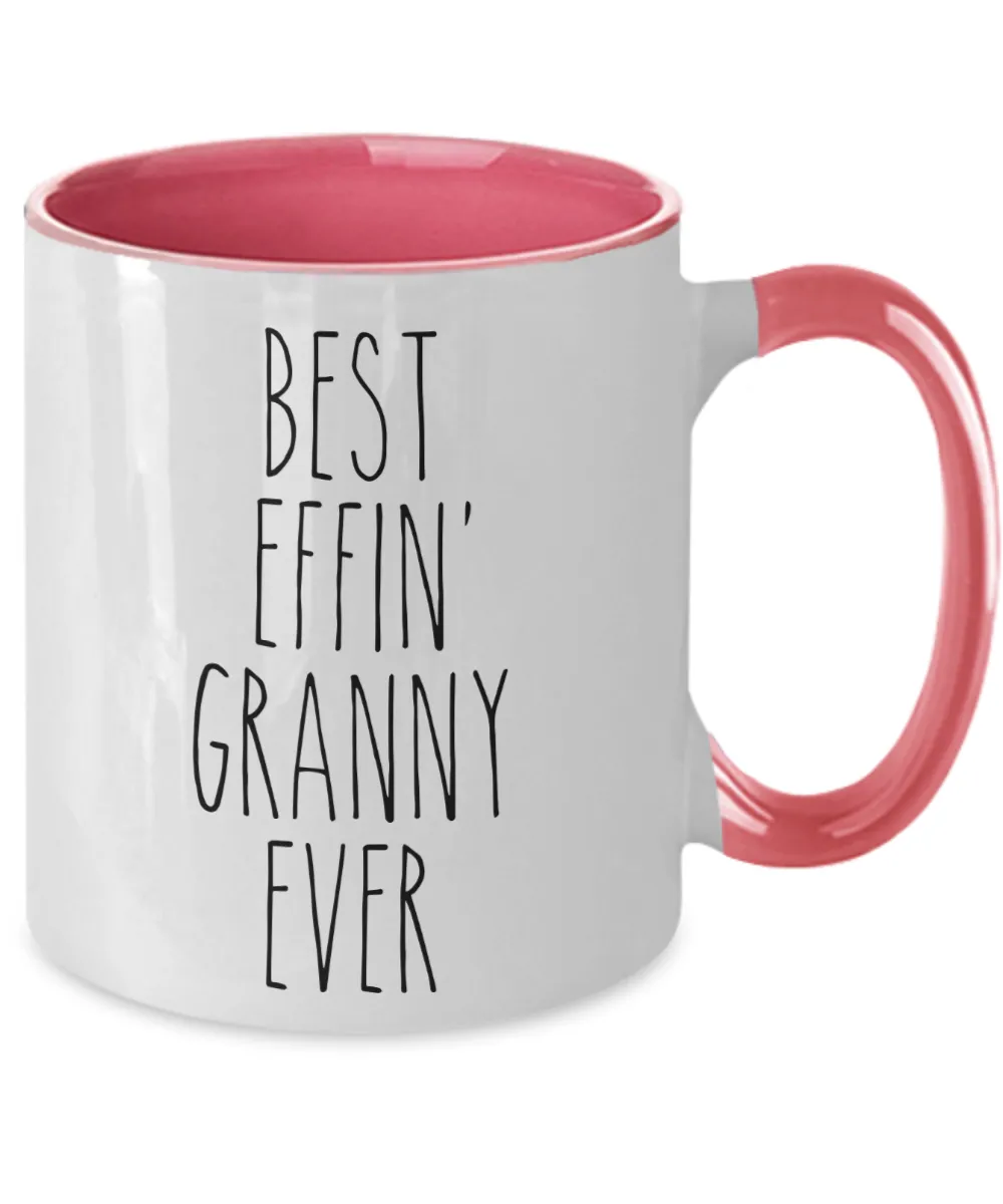 Gift For Granny Best Effin' Granny Ever Mug Two-Tone Coffee Cup Funny Coworker Gifts