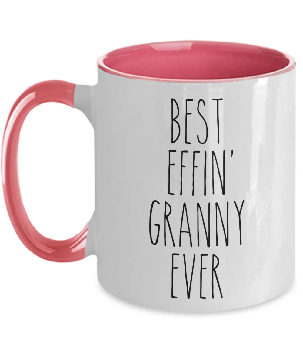 Gift For Granny Best Effin' Granny Ever Mug Two-Tone Coffee Cup Funny Coworker Gifts