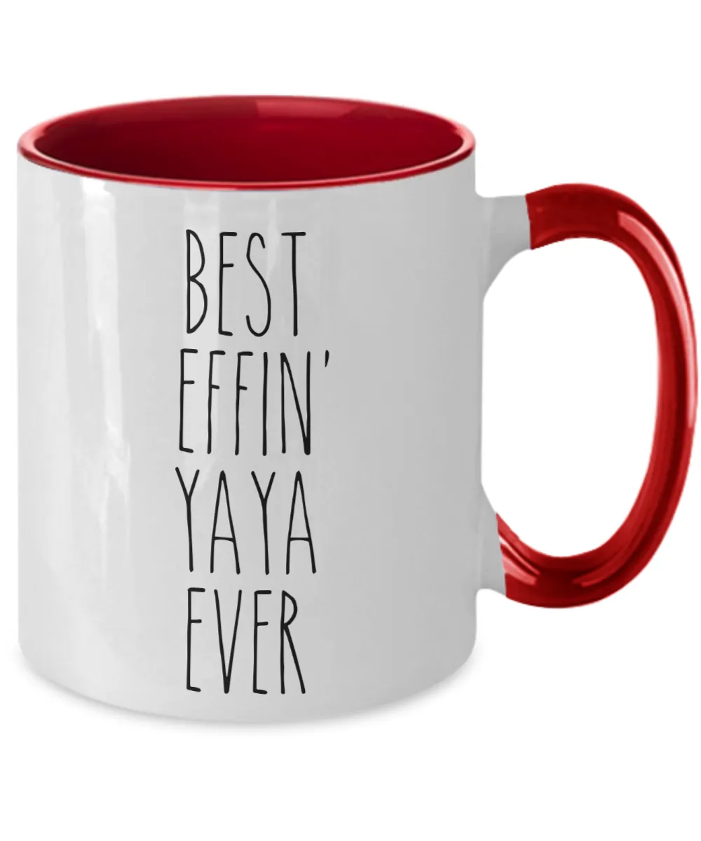 Gift For Yaya Best Effin' Yaya Ever Mug Two-Tone Coffee Cup Funny Coworker Gifts