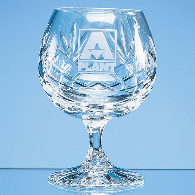 Glencoe Lead Crystal Panel Brandy Glass - 280ml