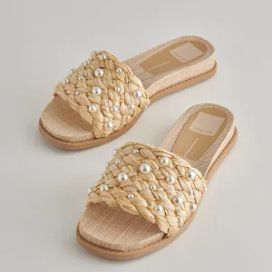 GRAZIE PEARL SANDALS LT NATURAL RAFFIA